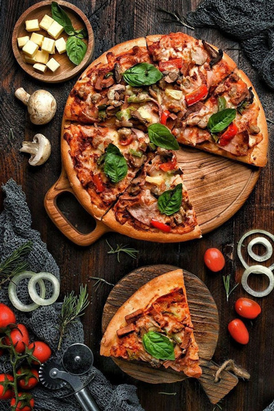 پیتزا مینی مرغ و قارچ